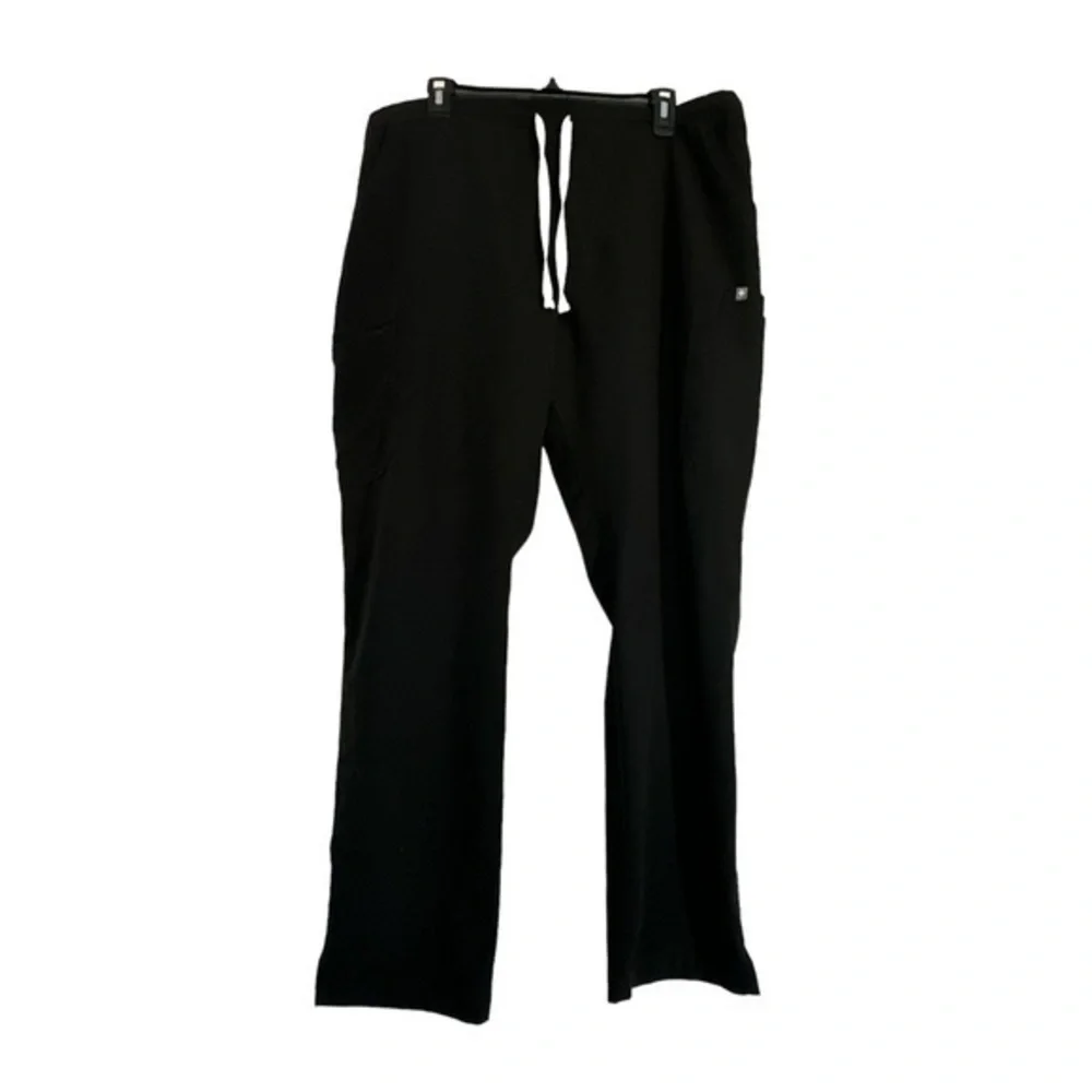Figs Black Medical Nurse Doctor Hospital Scrub Pants Cargo Size Med EUC #6305